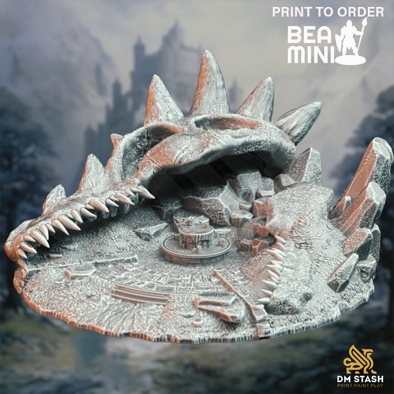 Dragon Altar Terrain Set | BeaMini Print to Order Miniatures