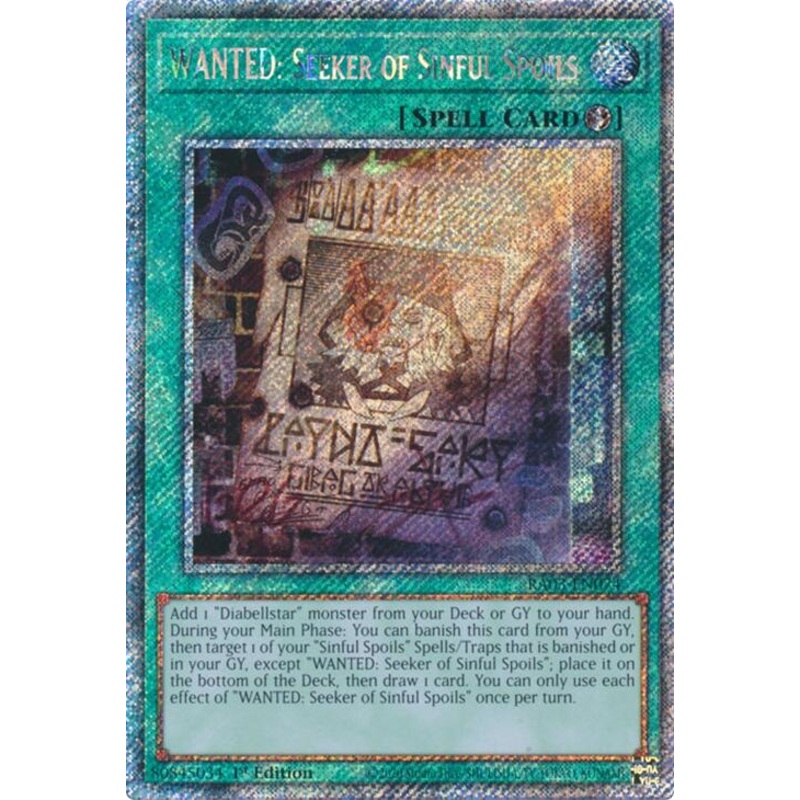WANTED: Seeker of Sinful Spoils (Platinum Secret Rare) [RA03-EN074] Platinum Secret Rare