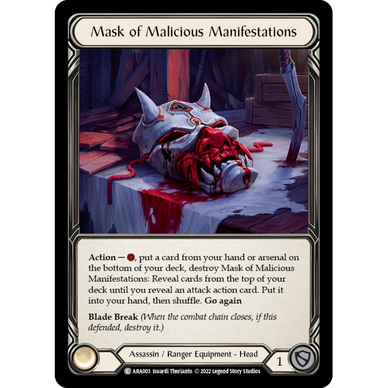 Mask of Malicious Manifestations [ARA003] (Outsiders Arakni Blitz Deck)