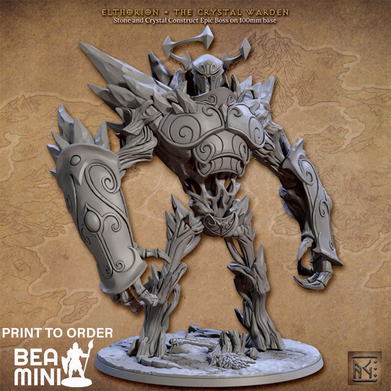 Elthorion the Crystal Warden | BeaMini Print to Order Miniatures