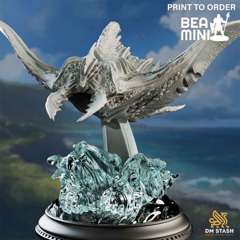 Flying Sea Ray – Tengaraya | BeaMini Print to Order Miniatures