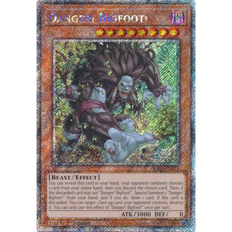 Danger! Bigfoot! (Platinum Secret Rare) [RA03-EN019] Platinum Secret Rare
