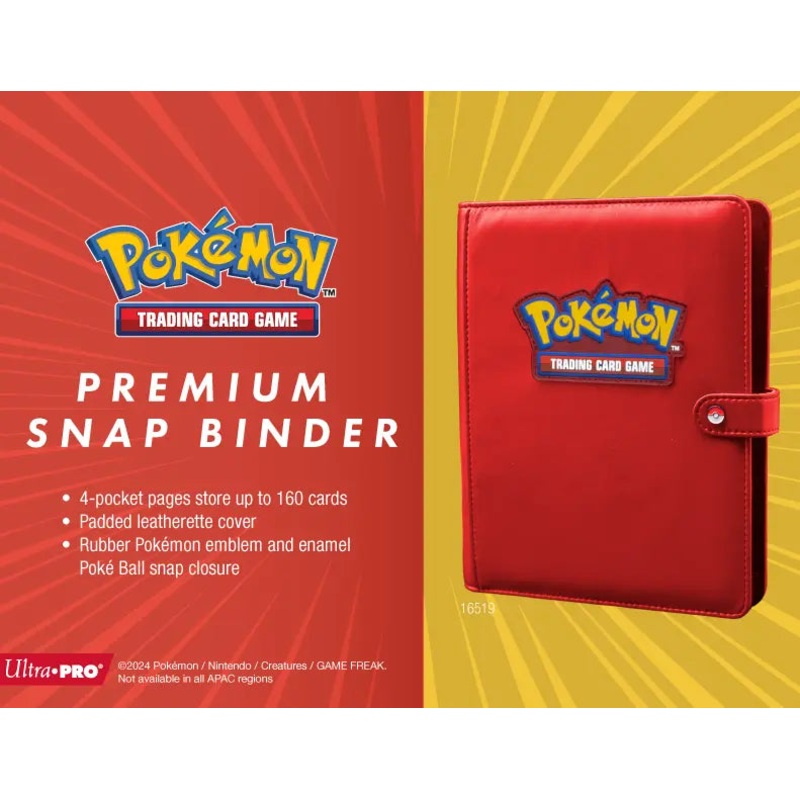 Ultra Pro Pokemon 4 Pocket Premium Snap Binder (Red)