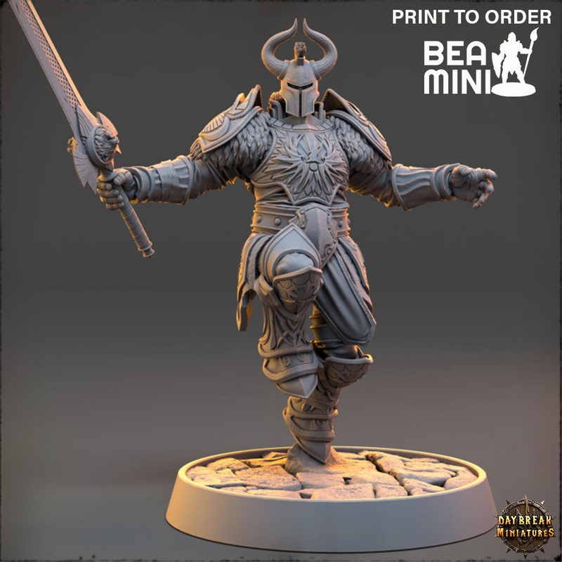 Frontknight Morgan Shadowspark – The Protectors of the Cleansing Fire | BeaMini Print to Order Miniatures