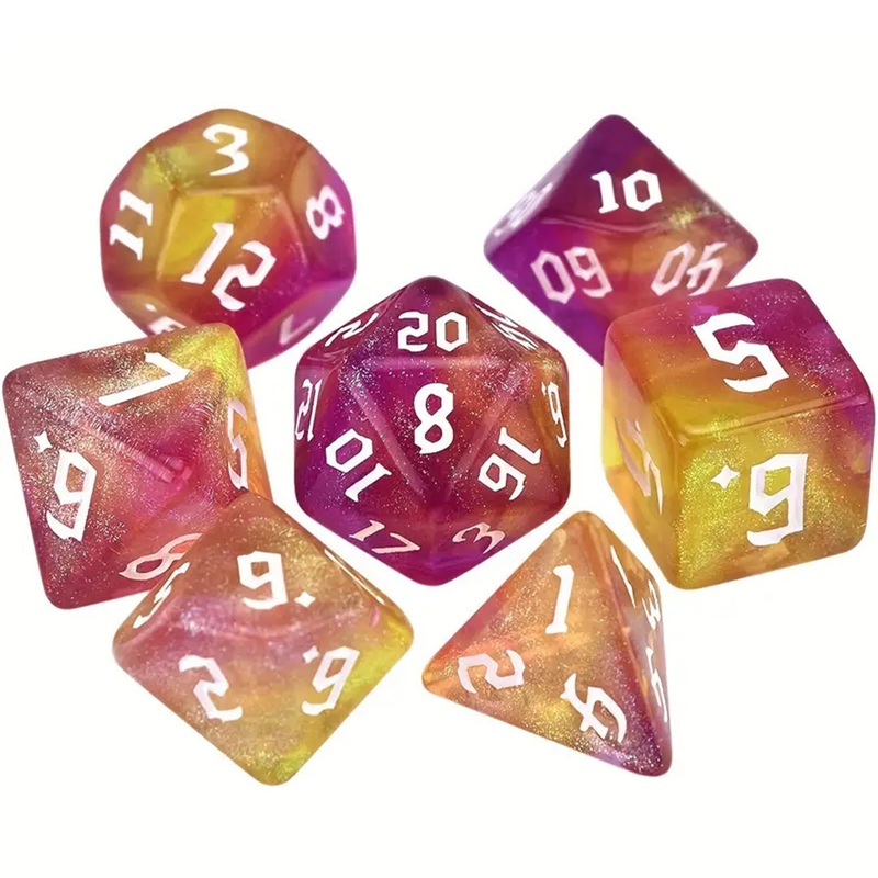 Harvest Festival  – 7 Piece Polyhedral Dice Set + Dice Bag