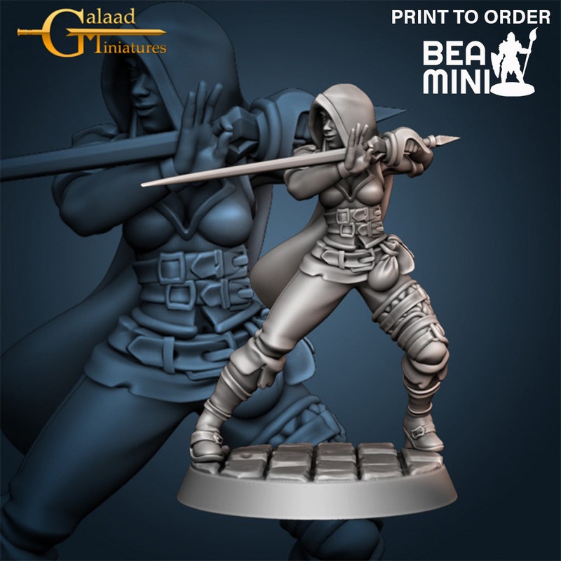 Hawke – Female Rogue | BeaMini Print to Order Miniatures
