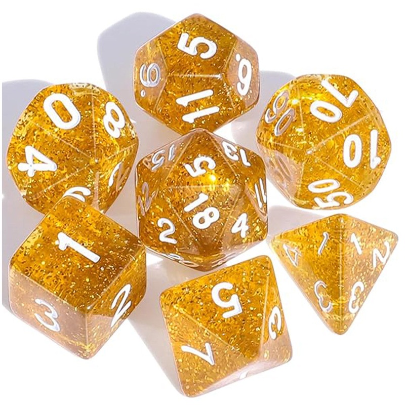 Sunbeam – 7 Piece Polyhedral Dice Set + Dice Bag