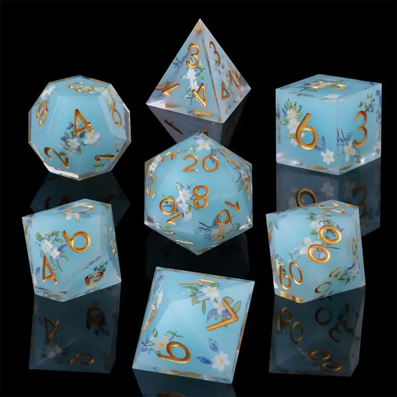 Bridgerton – Handcrafted Sharp Edge Dice Set & Dice Case