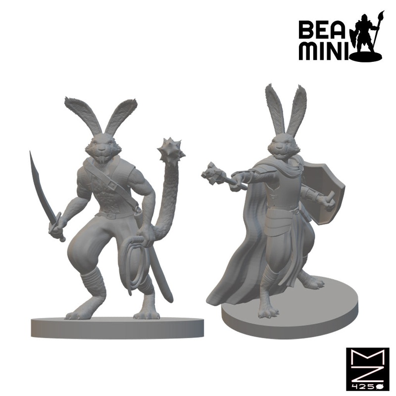 Harengon Adventurers | BeaMini Unpainted RPG Miniatures