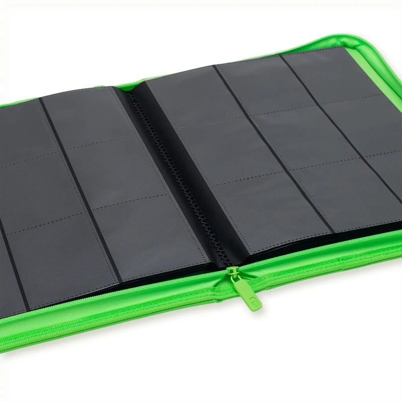 Vault X: 9-Pocket Exo-Tec Zip Binder – Neon Green