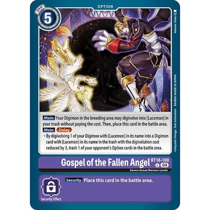 Gospel of the Fallen Angel [BT18-100] [Release Special Booster Ver.2.0]