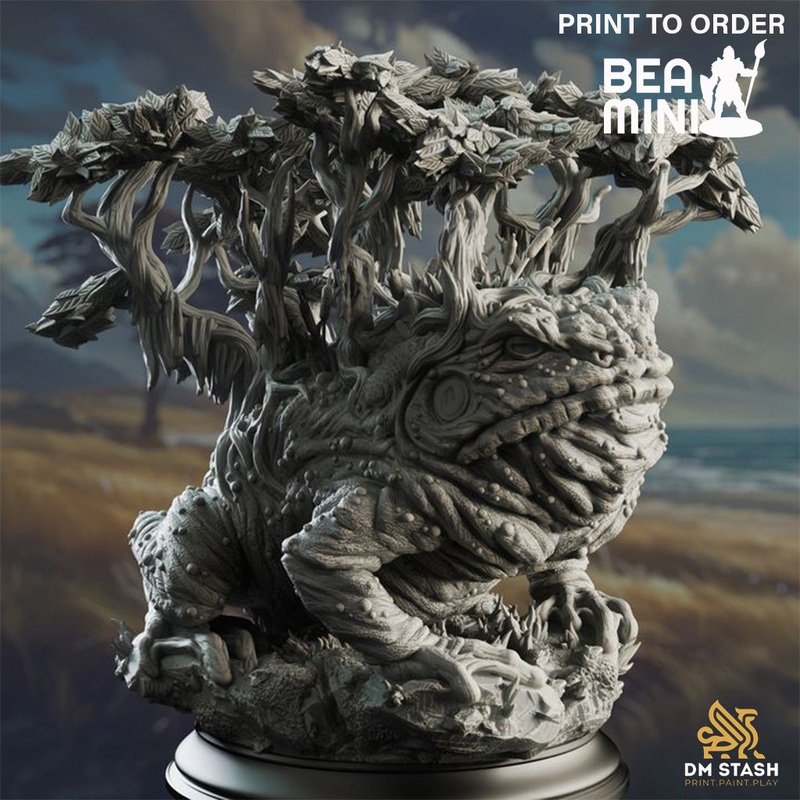 Giant Toad of the Swamp – Beszenyok the Defiler | BeaMini Print to Order Miniatures