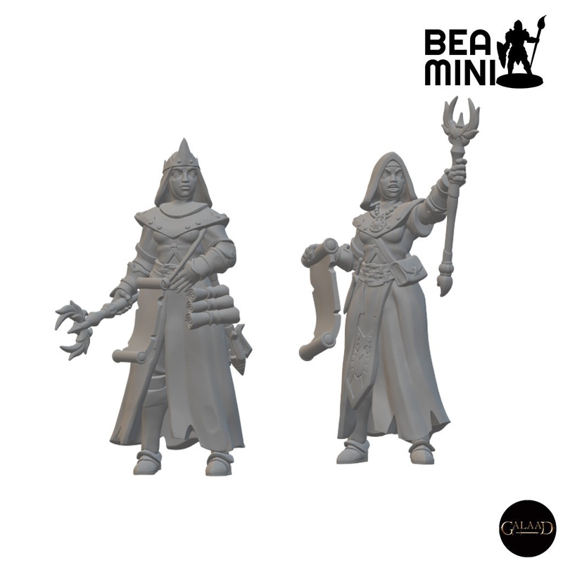 Human Female Clerics | BeaMini Unpainted RPG Miniatures