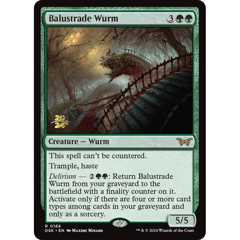 Balustrade Wurm [Duskmourn: House of Horror Prerelease Promos]