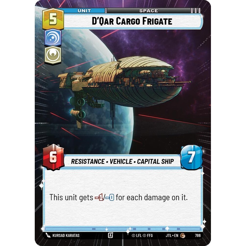 D’Qar Cargo Frigate (786) (Hyperspace Foil) (786) [Jump to Lightspeed]