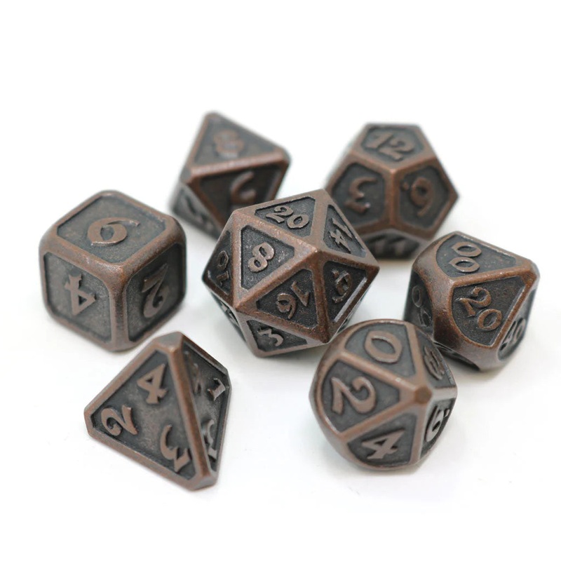 Die Hard Dice 7 Die Metal Dice Set: Mythica – Dark Copper