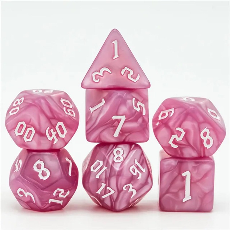Pinkie Pie – 7 Piece Runic Polyhedral Dice Set + Dice Bag