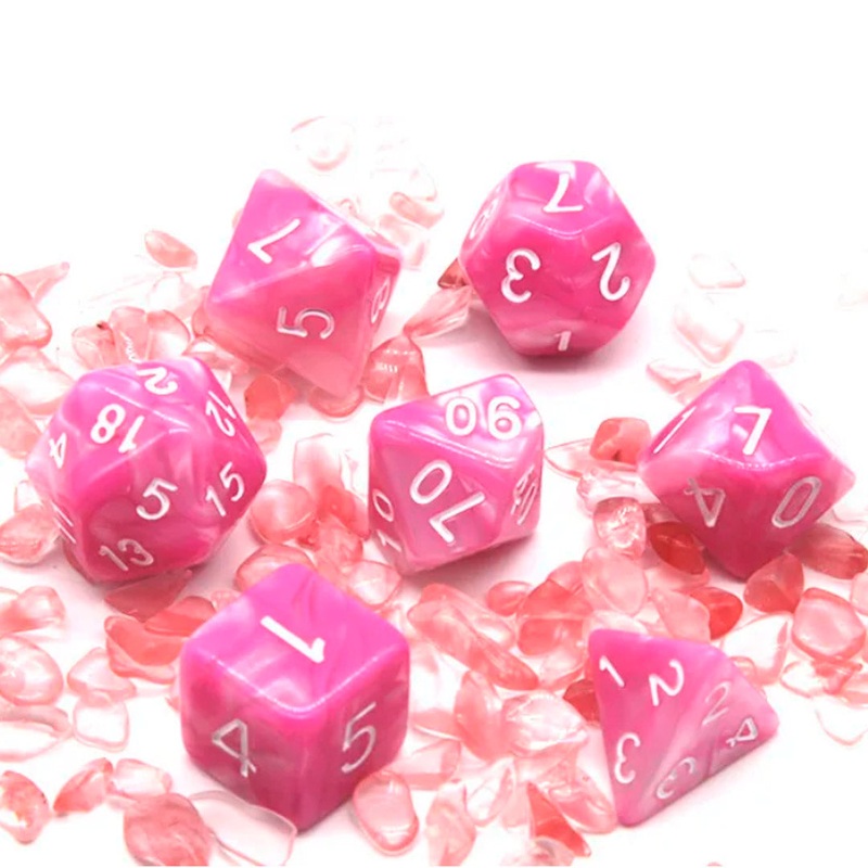 Sweet Love – 7 Piece Polyhedral Dice Set + Dice Bag