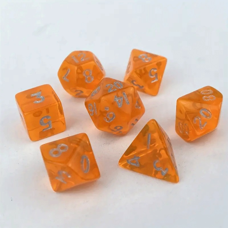 Tangerine – Mini Polyhedral Dice Set