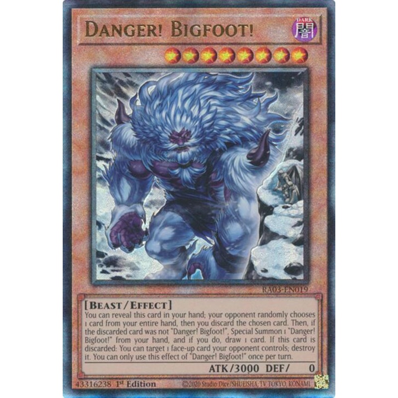 Danger! Bigfoot! (Alternate Art) (UTR) [RA03-EN019] Prismatic Ultimate Rare