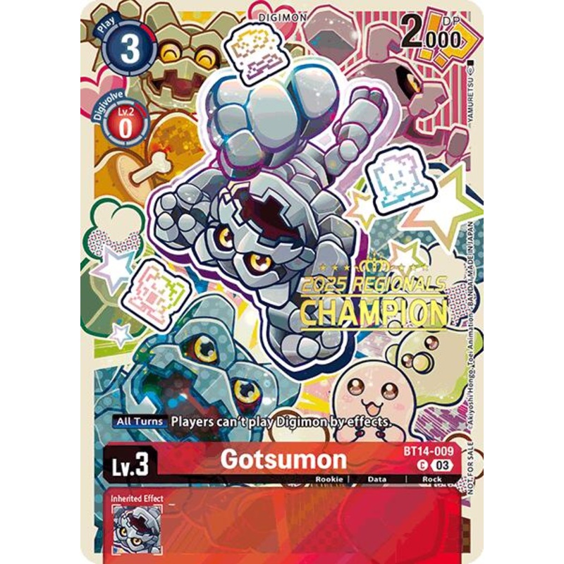 Gotsumon [BT14-009] (2025 Regionals Champion) [Blast Ace Promos]