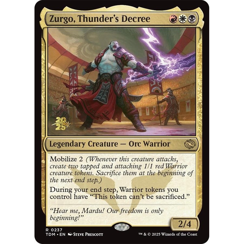 Zurgo, Thunder’s Decree [Tarkir: Dragonstorm Prerelease Promos]