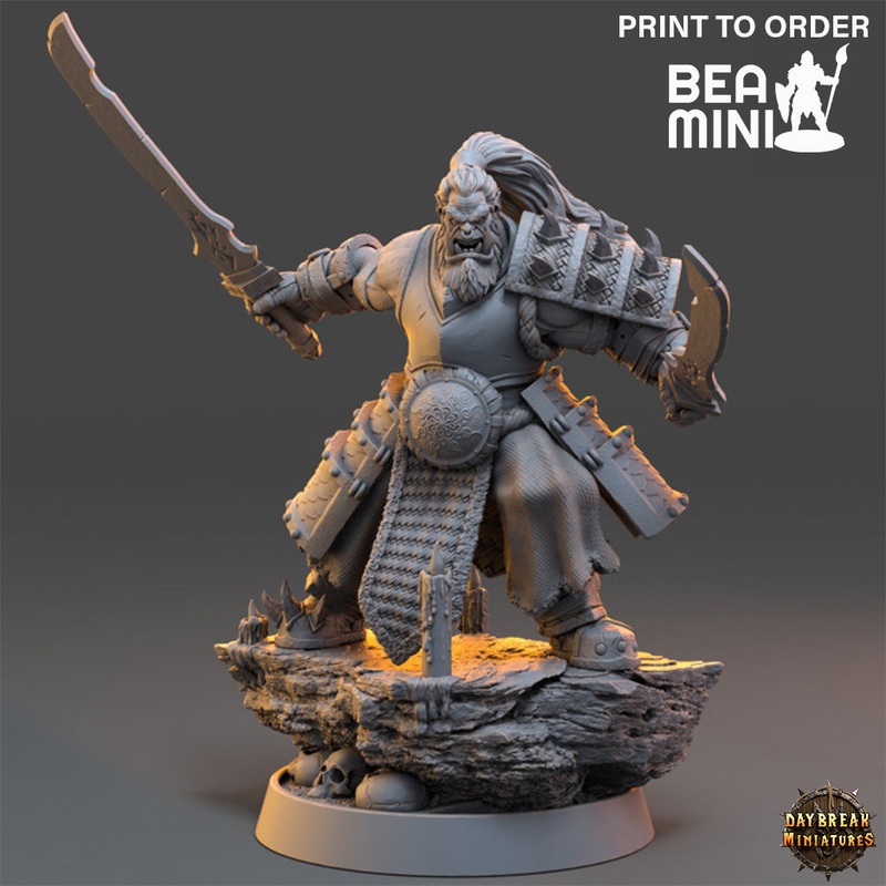 Jazkar Krenna – Orc Warrior | BeaMini Print to Order Miniatures