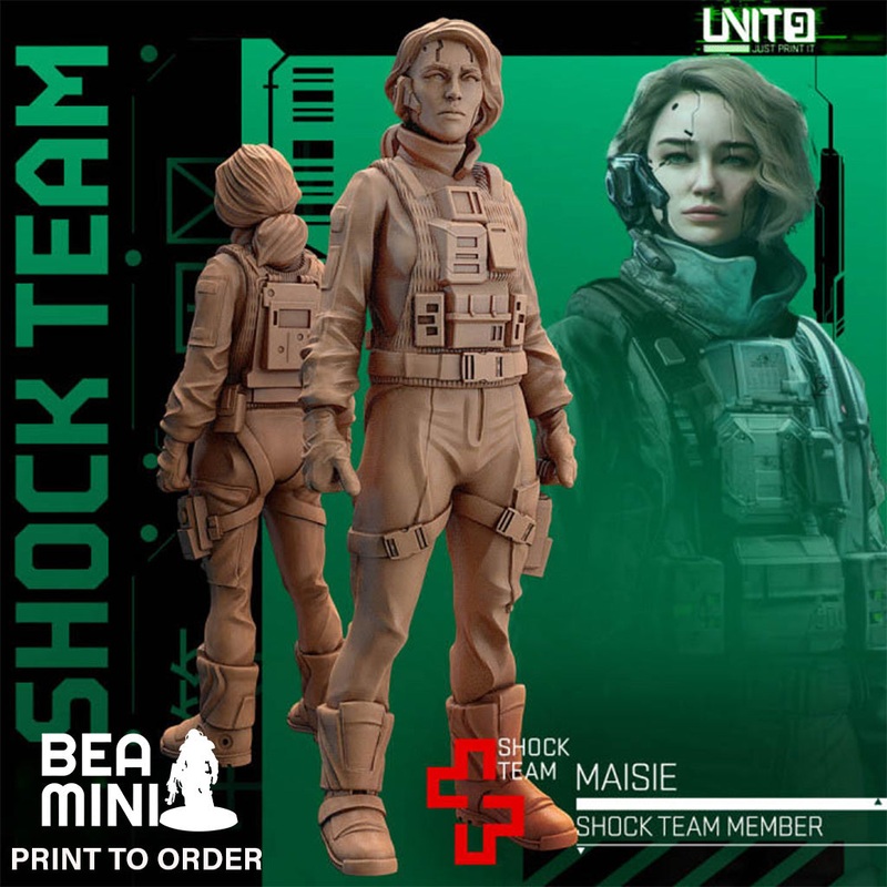 Maisie – Shock Team Member | BeaMini Print to Order Miniatures