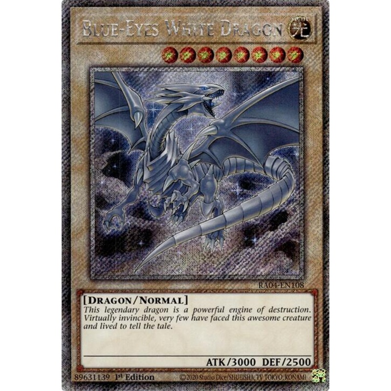 Blue-Eyes White Dragon (8th Art) [RA04-EN108] Platinum Secret Rare