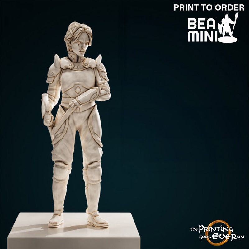 Ellenor – Human Fighter | BeaMini Print to Order Miniatures