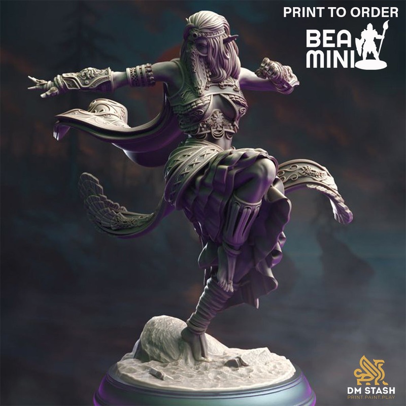 Elf Sun Soul Monk – Cahira | BeaMini Print to Order Miniatures