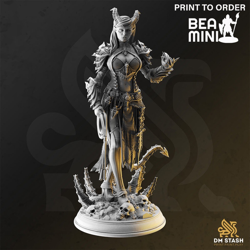 Skardi of the Third  Warlock of Decay | BeaMini Print to Order Miniatures