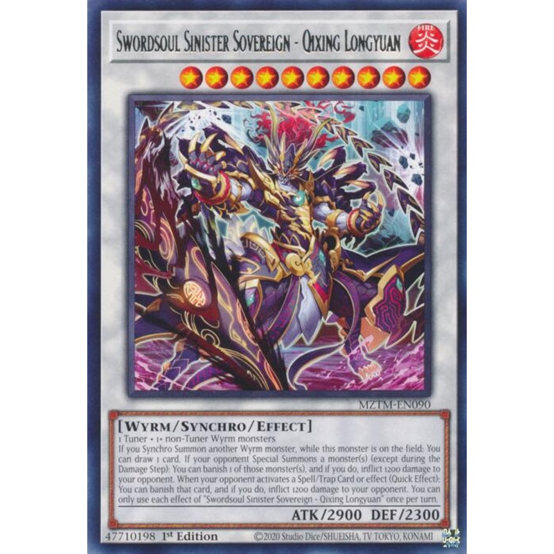 Swordsoul Sinister Sovereign – Qixing Longyuan [MZTM-EN090] Rare