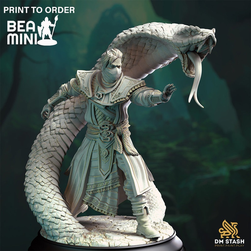 Yuan-Ti Snake Conjurer – Yin Zhu | BeaMini Print to Order Miniatures