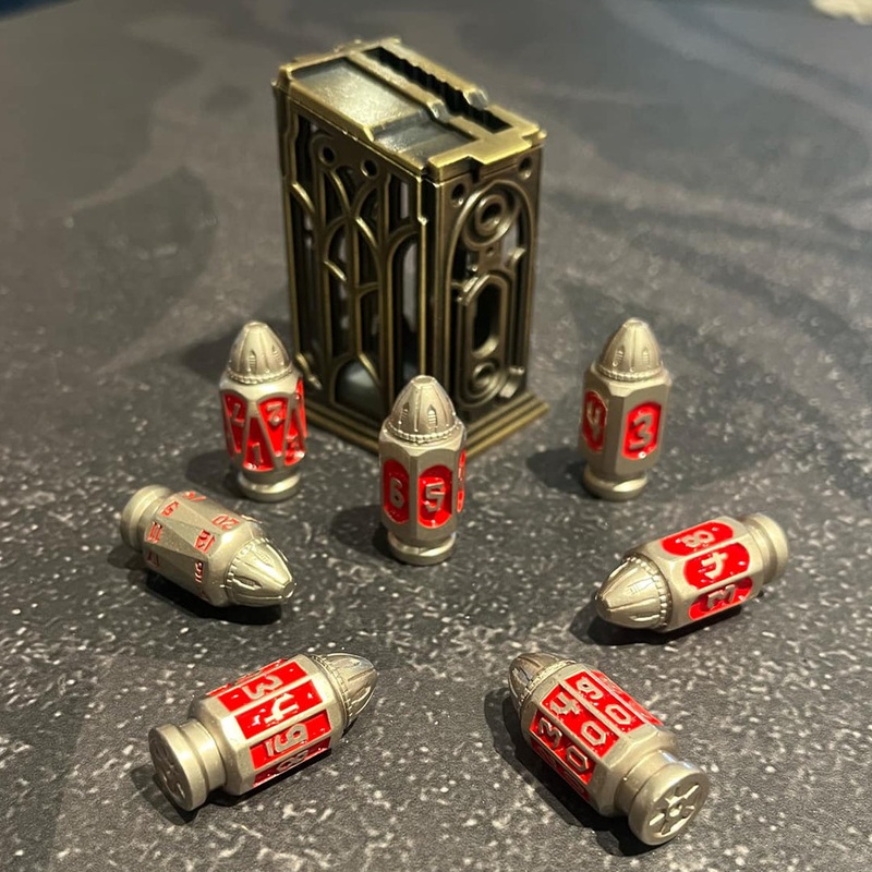 Bullet Dice – 7 Piece Metal Polyhedral Dice Set
