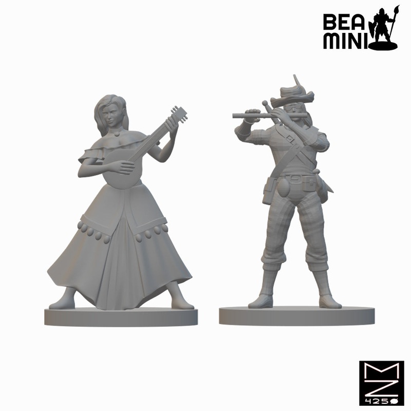 Human Bards (wave 2) | BeaMini Unpainted RPG Miniatures