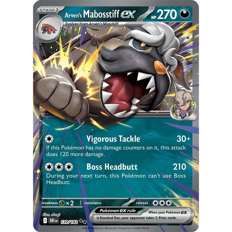 Arven’s Mabosstiff ex (139/182) [Scarlet & Violet: Destined Rivals]