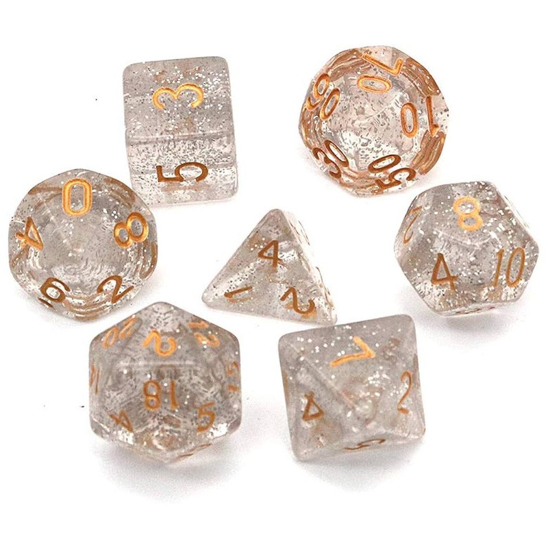 Moonbeam – 7 Piece Polyhedral Dice Set + Dice Bag