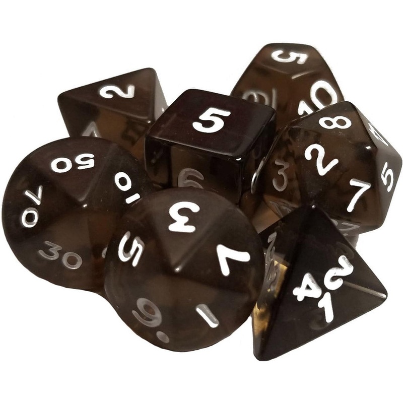 Barovian Fog – 7 Piece Polyhedral Dice Set + Dice Bag