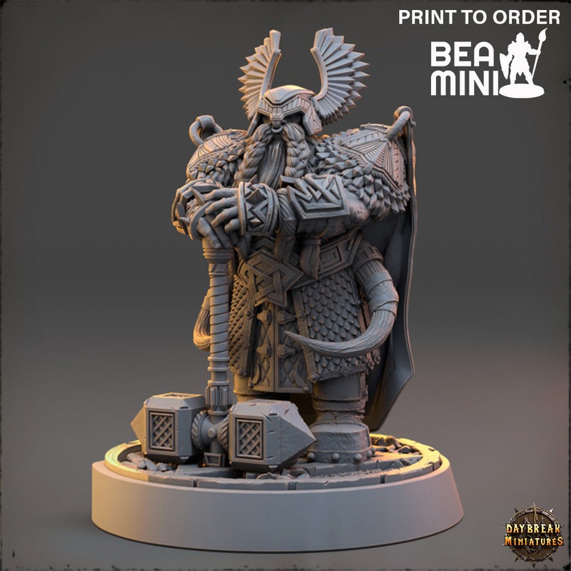 Judge Sindri – Deviant Dwarves of the Pandemonium | BeaMini Print to Order Miniatures