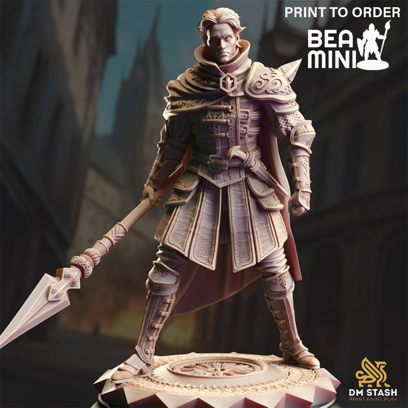Korthis – Human Fighter | BeaMini Print to Order Miniatures