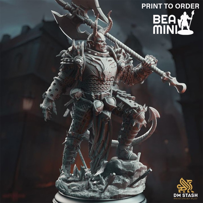 Skorn Skullsplitter – Hell Knight | BeaMini Print to Order Miniatures