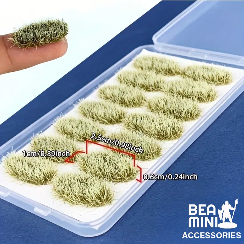 Bea Mini Basing Tufts – White Brown Oval Shaped Grass 14 Tuft Pack