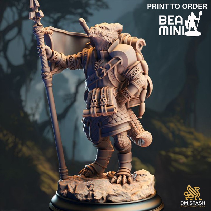 Kobold Squire – Archemen the Stouthearted | BeaMini Print to Order Miniatures