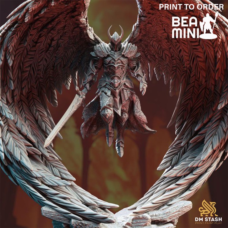 Ascended Angel of War – Syelros | BeaMini Print to Order Miniatures