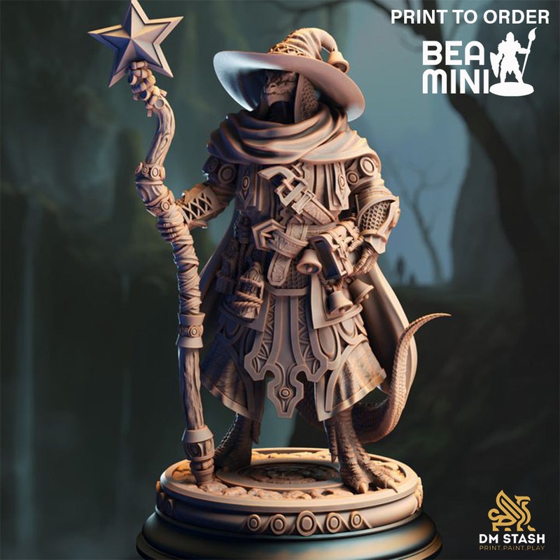 Dragonborn Sorcerer – Ozmandi Starborn | BeaMini Print to Order Miniatures