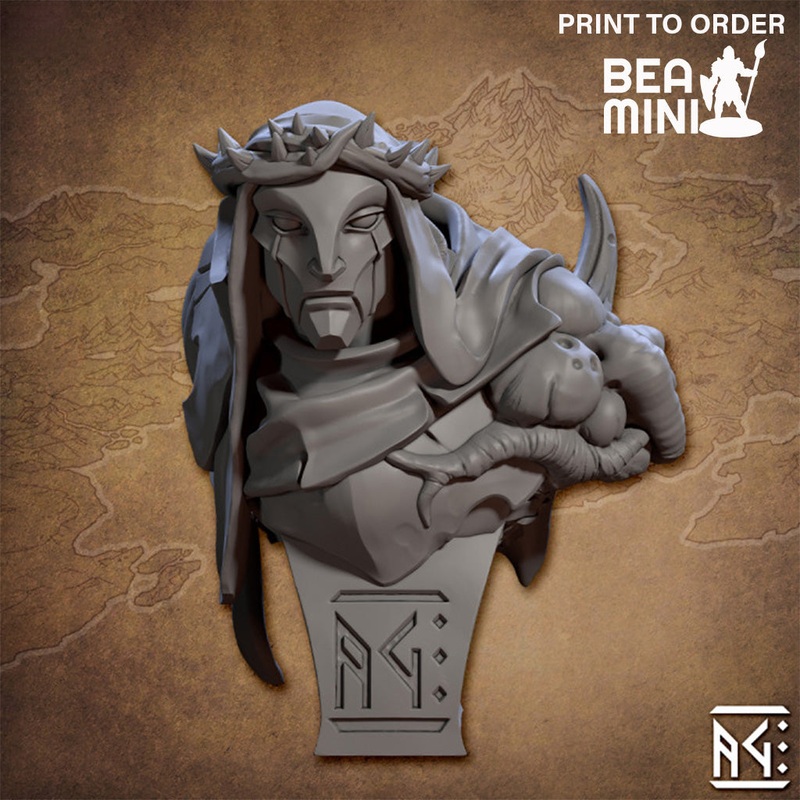 Heroic Bust: Fallen Saint Mordentus  the Penitent | BeaMini Print to Order Miniatures