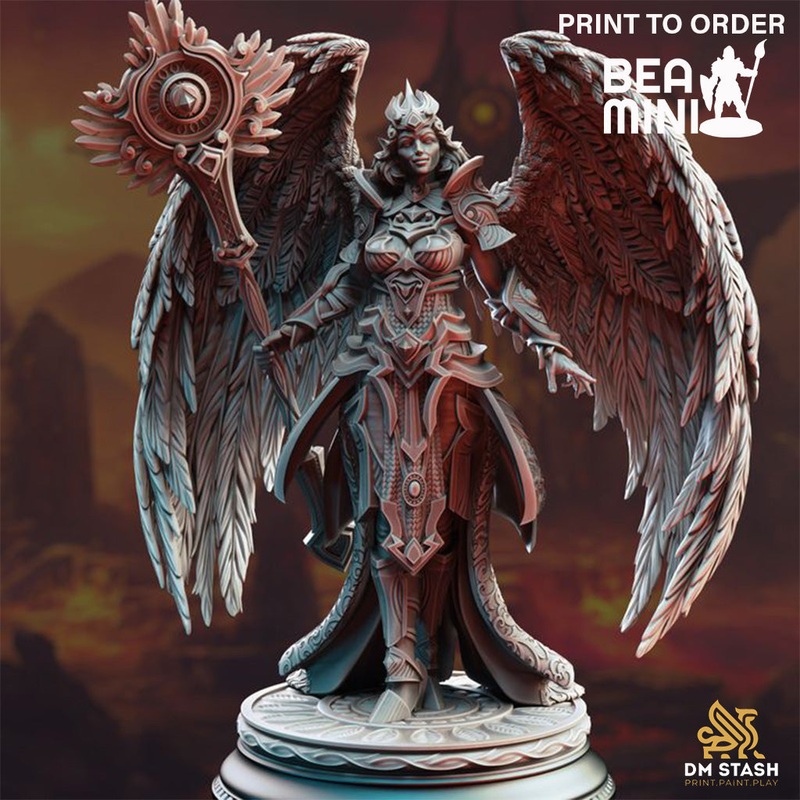 Aasimar Angelic Cleric – Elysia | BeaMini Print to Order Miniatures