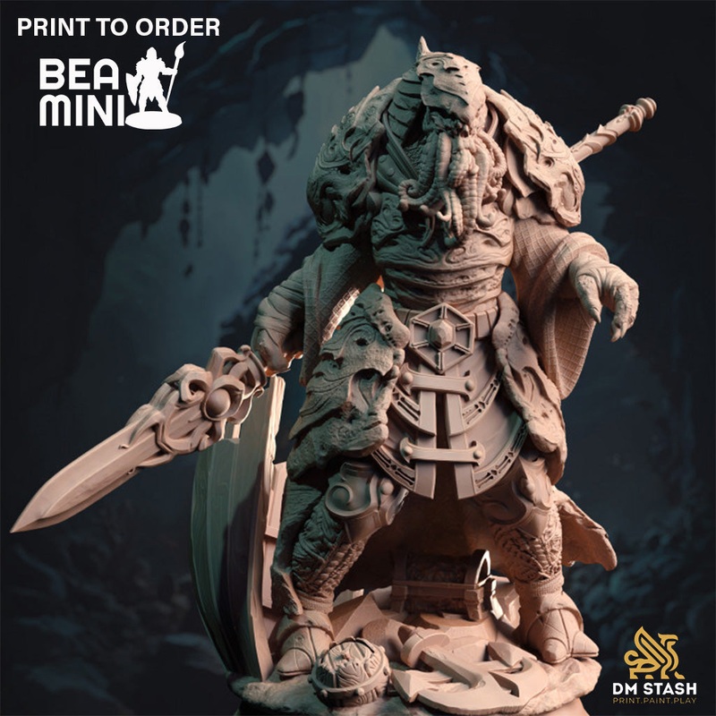 Deep Sea Aberration Guard – Ahznagol | BeaMini Print to Order Miniatures