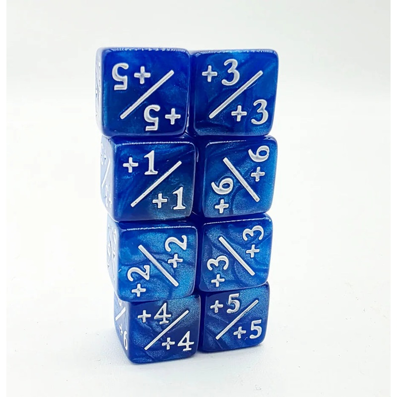 +1/+1 Pearl Blue Counters for Magic – set of 8